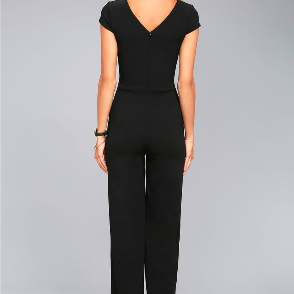 Lulu’s Goal-Getter Black Short Sleeve Jumpsuit - Picture 4 of 5